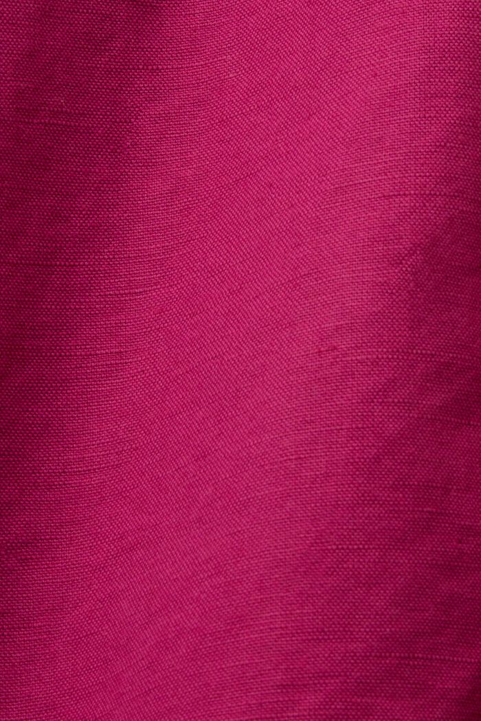 Pantalones cortos sin cierre, mezcla de lino y algodón, DARK PINK, detail image number 6