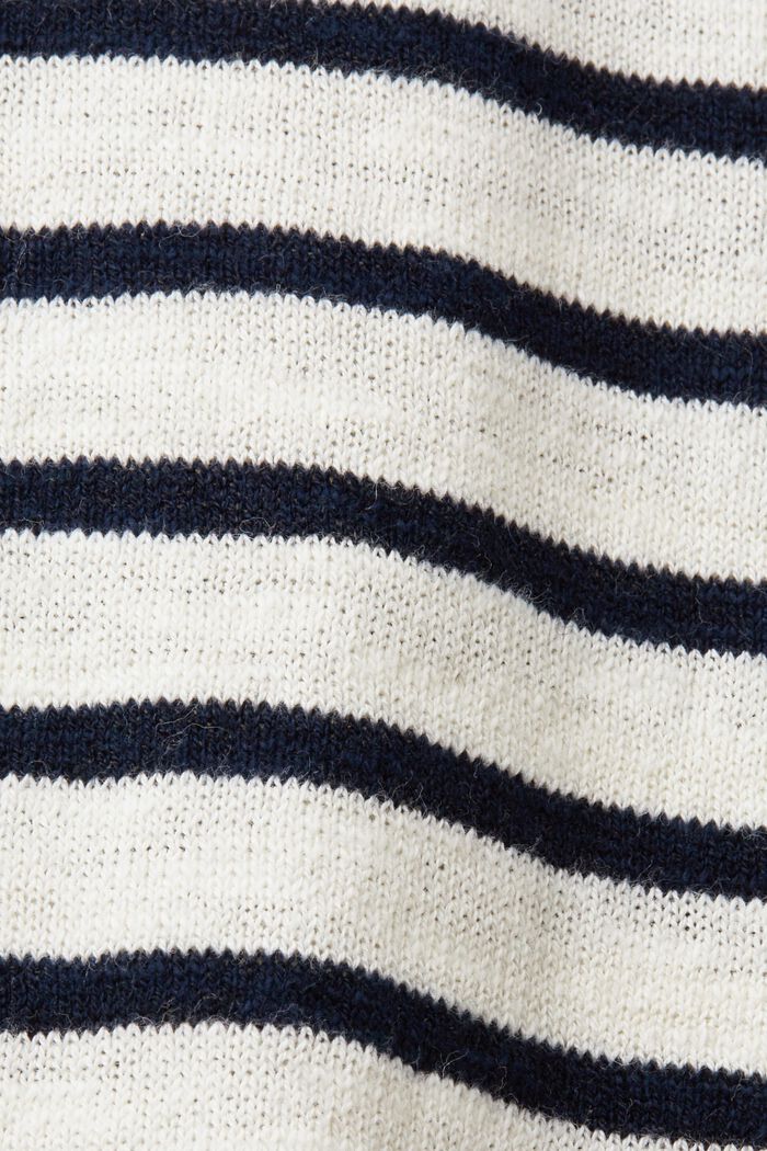 Jersey de mezcla de algodón y lino con cuello redondo y diseño a rayas, ICE, detail image number 4