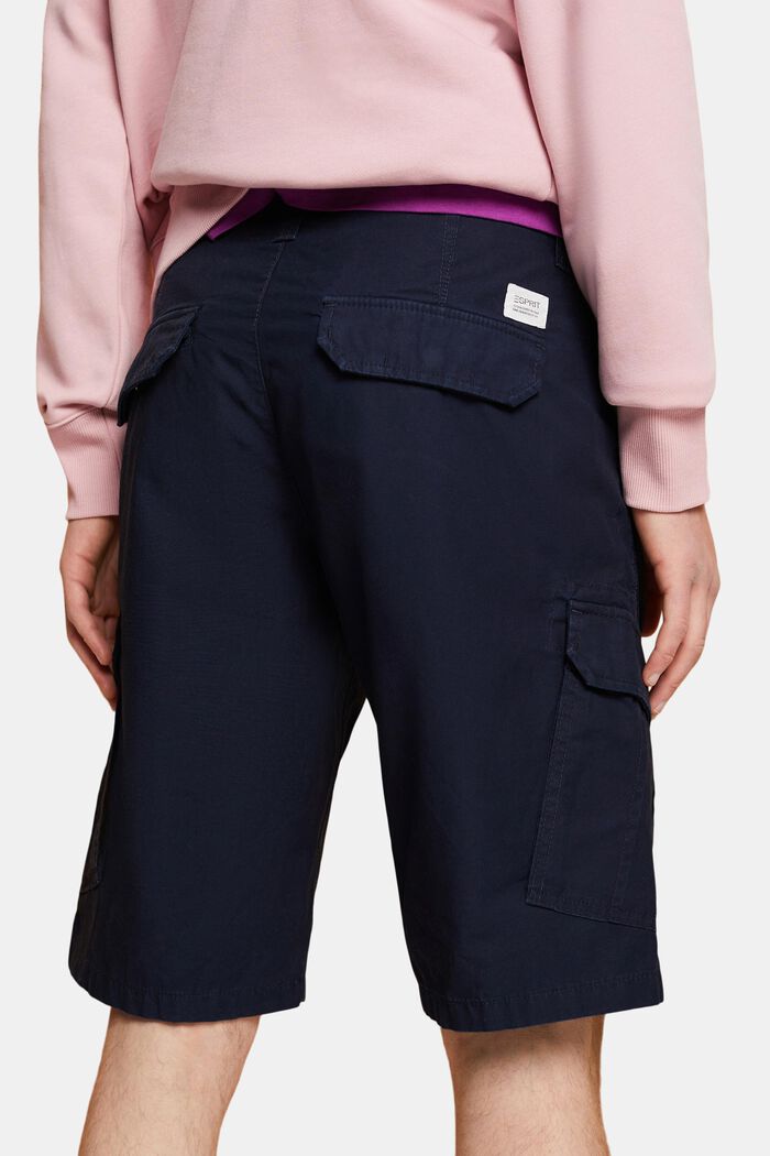 Pantalones cargo cortos, 100 % algodón, NAVY, detail image number 4