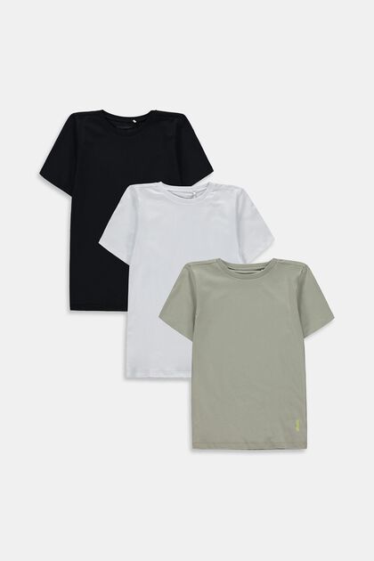 Pack de 3 camisetas de algodón puro, GREEN, overview