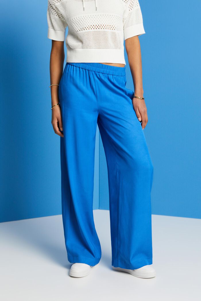 Pantalones de pernera ancha, LENZING™ ECOVERO™, BRIGHT BLUE, detail image number 0
