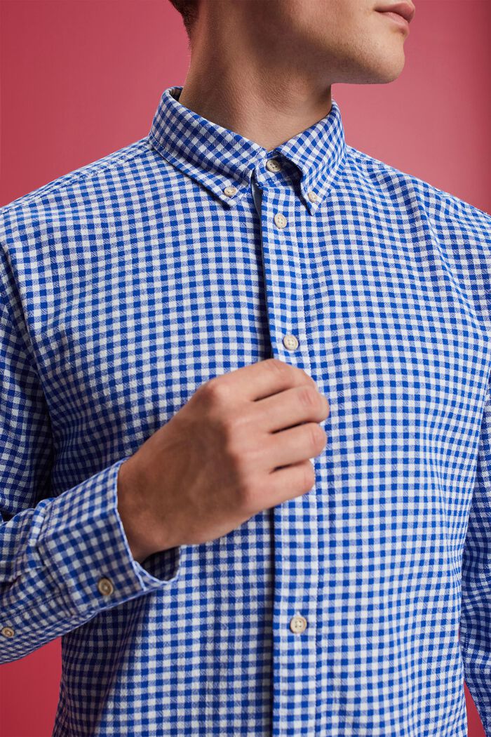 Camisa de cuadros vichy con cuello abotonado, 100% algodón, INK, detail image number 2