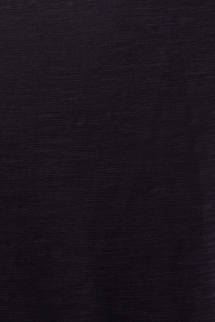 Camiseta flameada con cuello en pico, BLACK, detail image number 5