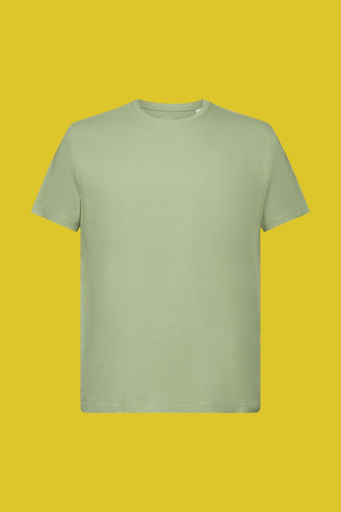 Camiseta de punto, mezcla de algodón y lino, PALE KHAKI, detail image number 6