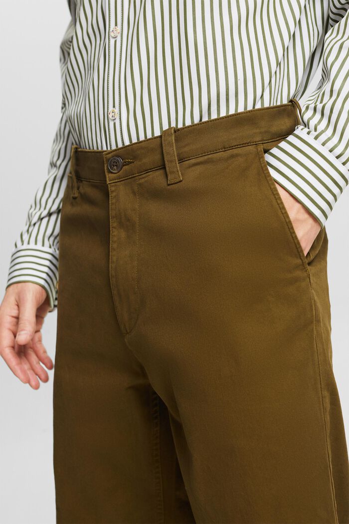 Pantalón chino recto estilo vintage, KHAKI GREEN, detail image number 4
