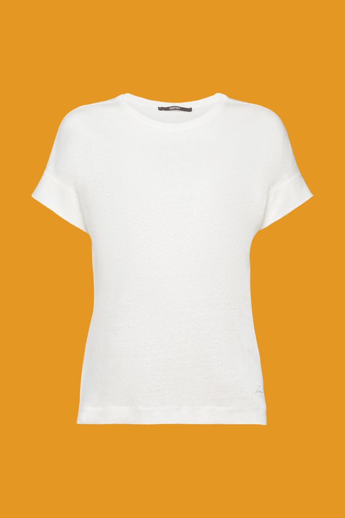 Camiseta de lino, OFF WHITE, detail image number 6
