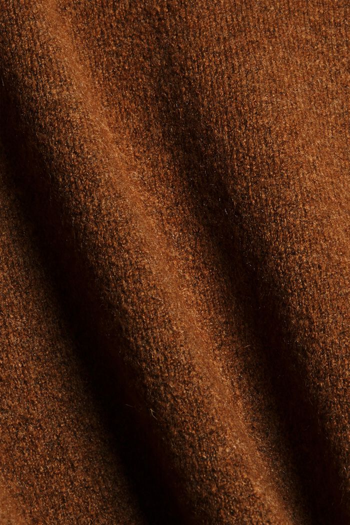 Con lana: cárdigan con escote en pico, TOFFEE, detail image number 4