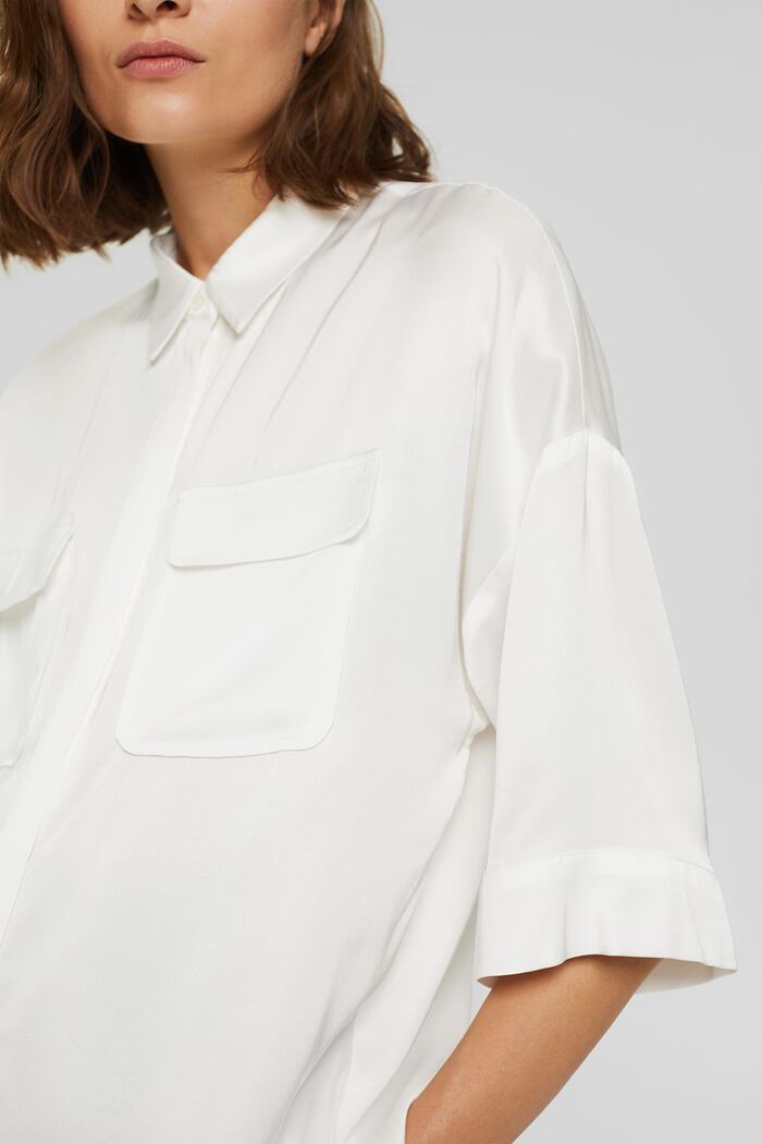 Blusa camisera con LENZING™ ECOVERO™, OFF WHITE, detail image number 2