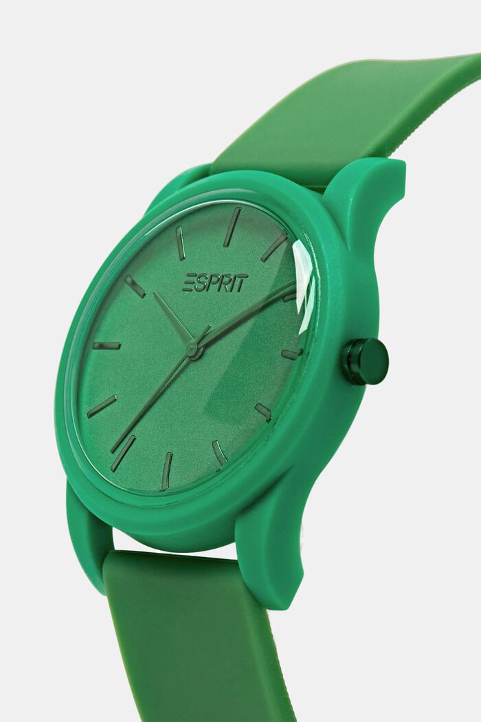 Reloj con correa de caucho, GREEN, detail image number 1