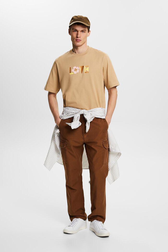 Camiseta unisex estampada de algodón Pima, BEIGE, detail image number 1