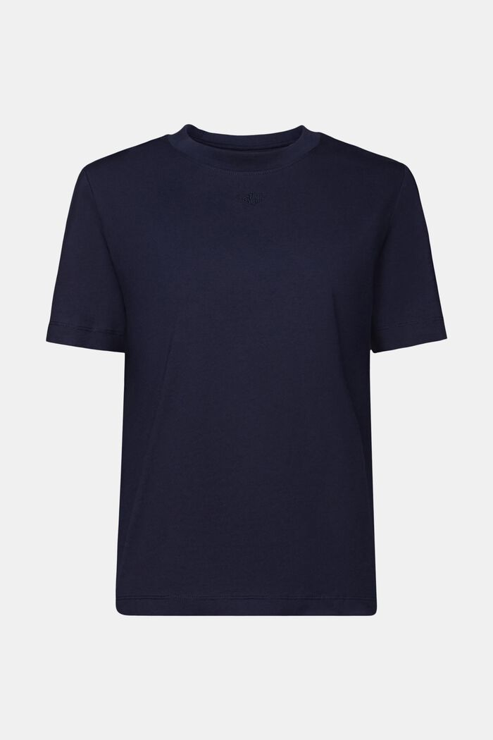 Camiseta de algodón pima con logotipo bordado, NAVY, detail image number 5