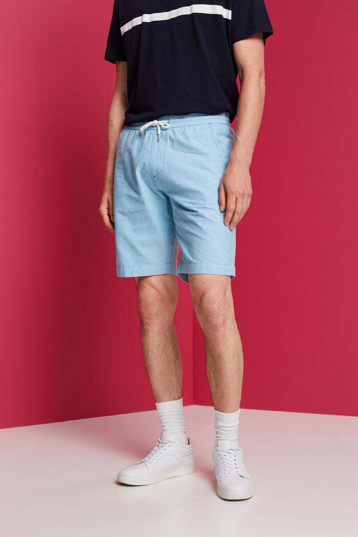 Pantalón corto de sarga, 100% algodón, DARK TURQUOISE, detail image number 0