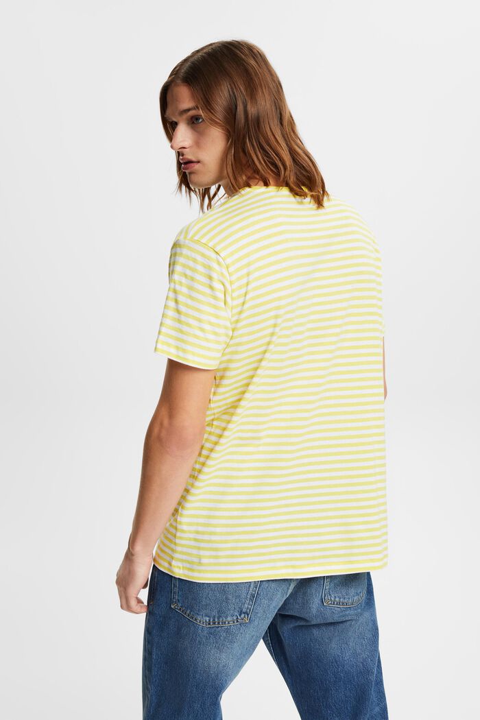 Camiseta de punto con estampado de rayas, BRIGHT YELLOW, detail image number 3