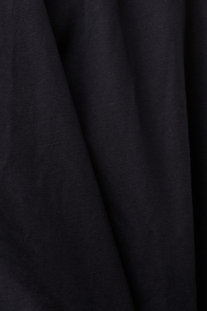 Culotte corto en mezcla de algodón y lino, BLACK, detail image number 6