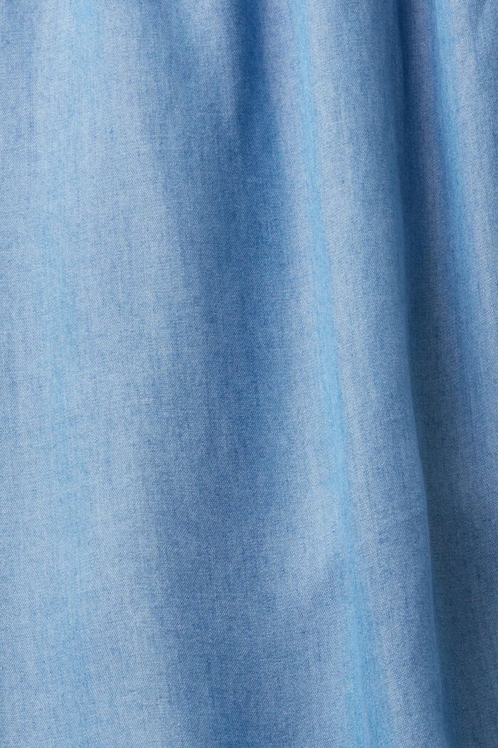 Vestido de tubo fruncido de estilo vaquero, BLUE MEDIUM WASHED, detail image number 6