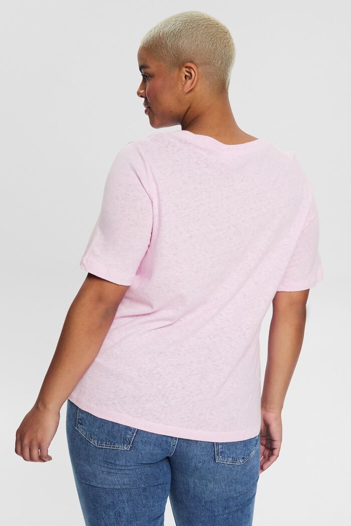 CURVY con lino: camiseta básica, PINK, detail image number 3