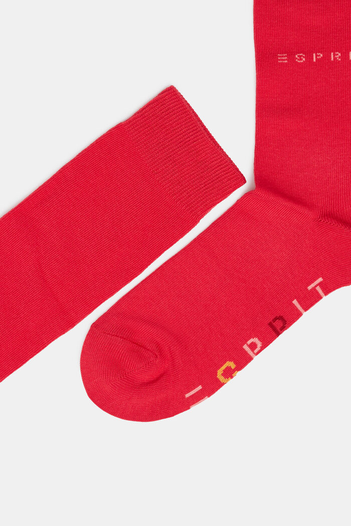 Pack de dos pares de calcetines altos con logotipo, PINK, detail image number 1
