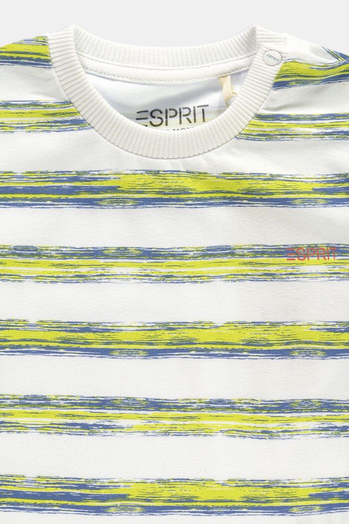 Camiseta con diseño a rayas en algodón orgánico, WHITE, detail image number 2