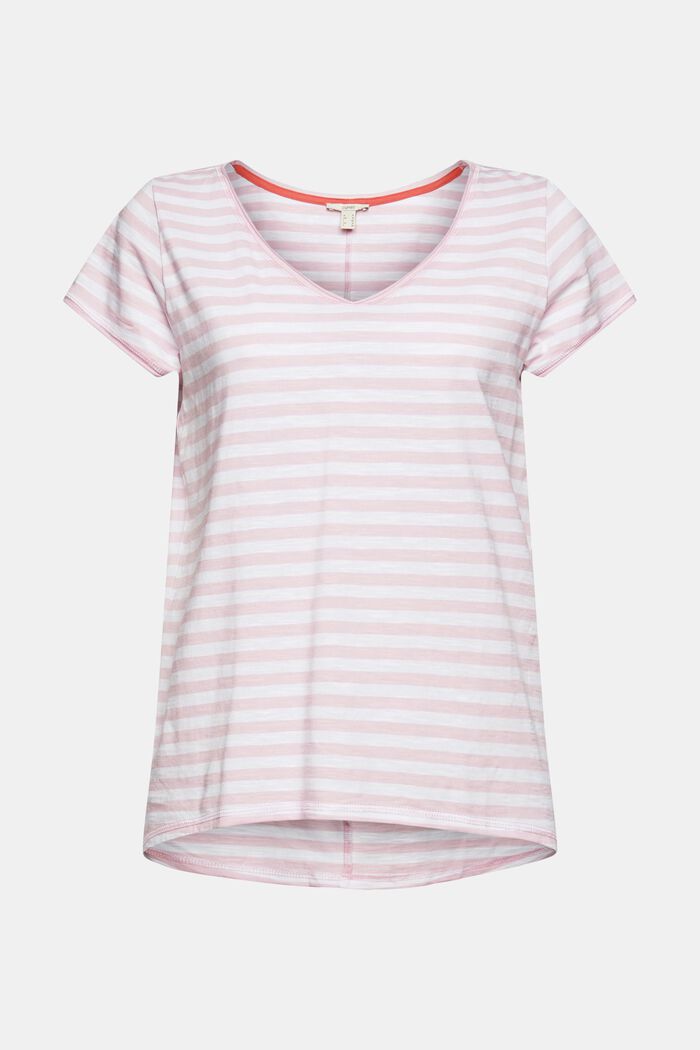 Camiseta de algodón ecológico a rayas, PINK, detail image number 2