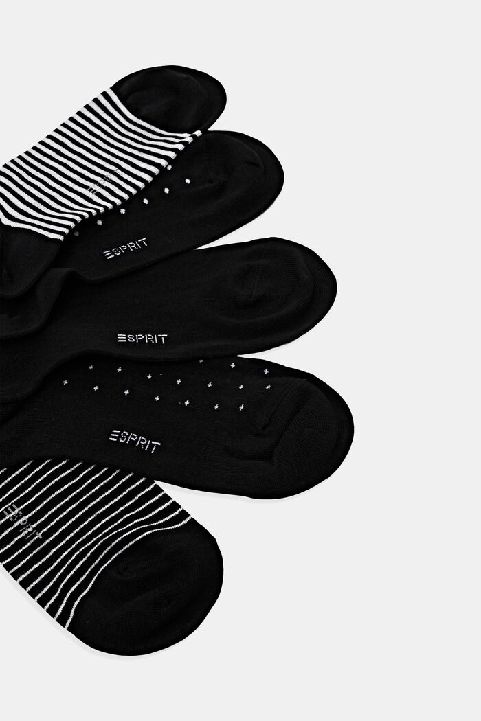 Pack de 5 pares de calcetines para deportivas, algodón ecológico, BLACK, detail image number 1