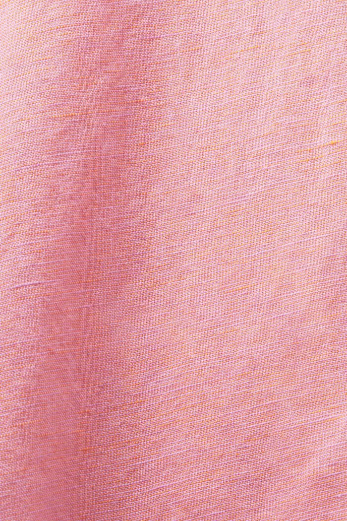 Blusa camisera de algodón y lino, RED ORANGE, detail image number 4