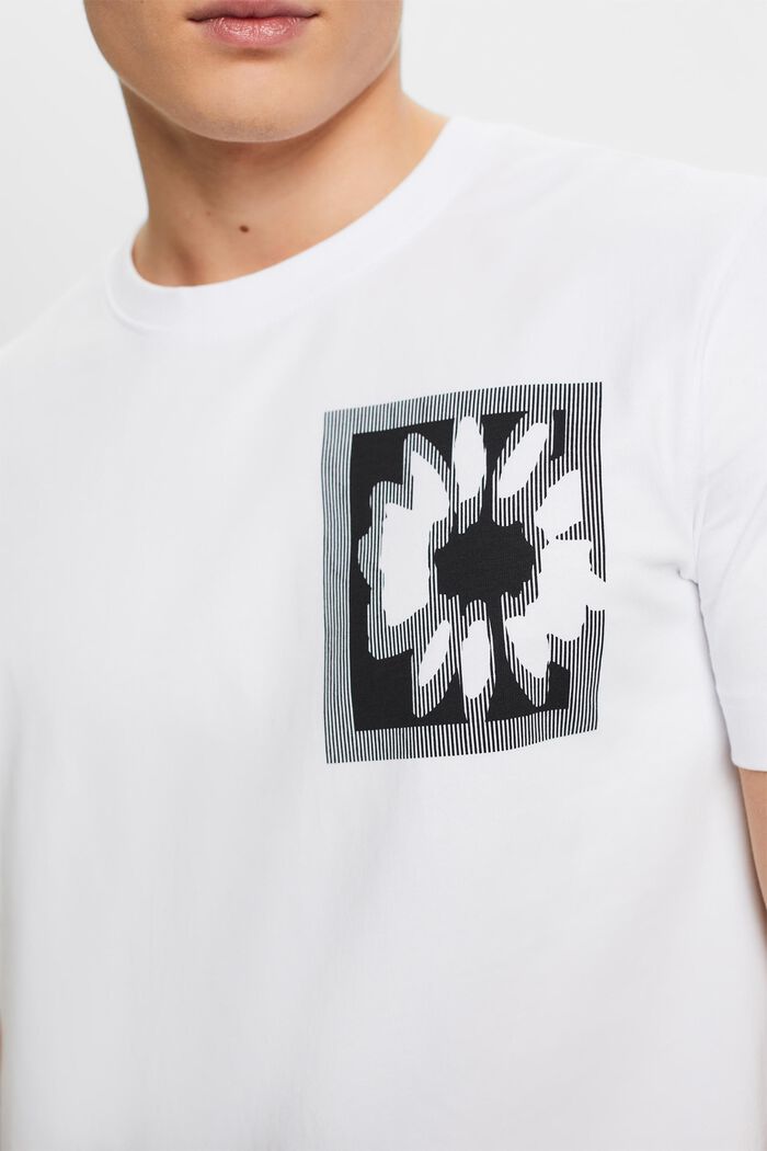 Camiseta con logotipo y estampado floral, WHITE, detail image number 2