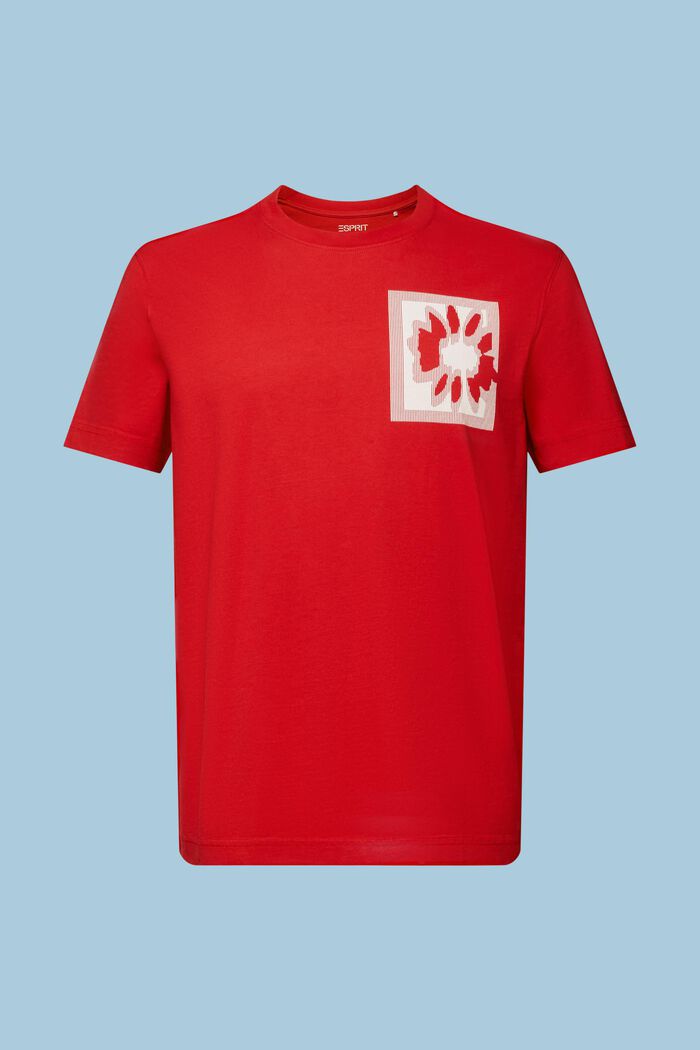 Camiseta con logotipo y estampado floral, DARK RED, detail image number 6