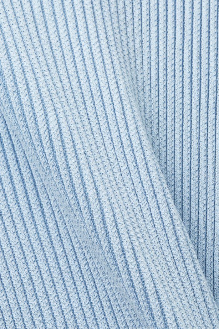 Camisa estilo polo de punto acanalado, PASTEL BLUE, detail image number 6