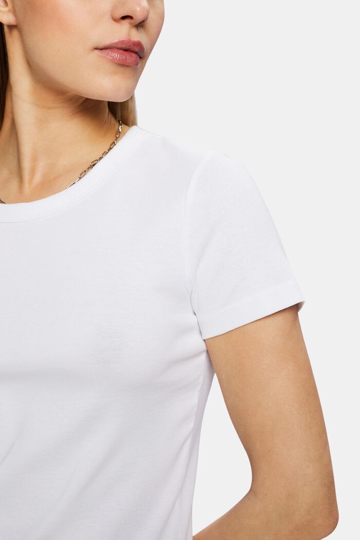 Camiseta de manga corta de algodón, WHITE, detail image number 2