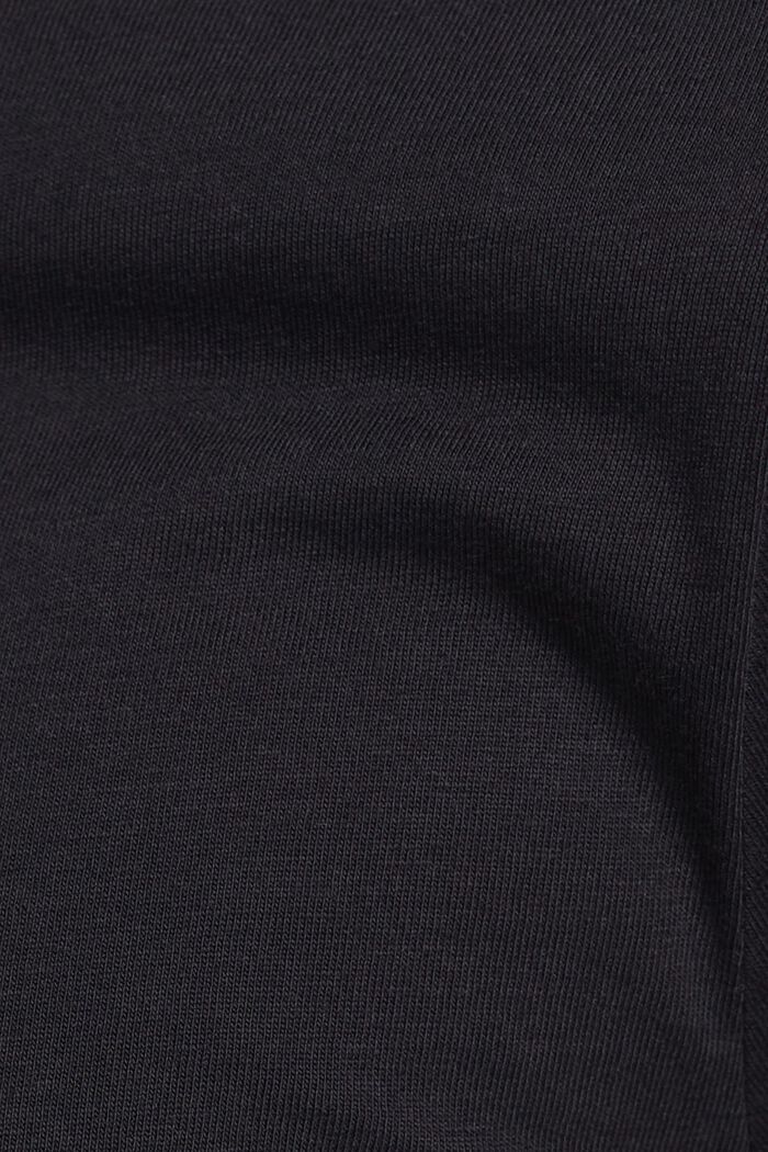 Camiseta de manga larga con estampado de corazones, 100% algodón, BLACK, detail image number 5