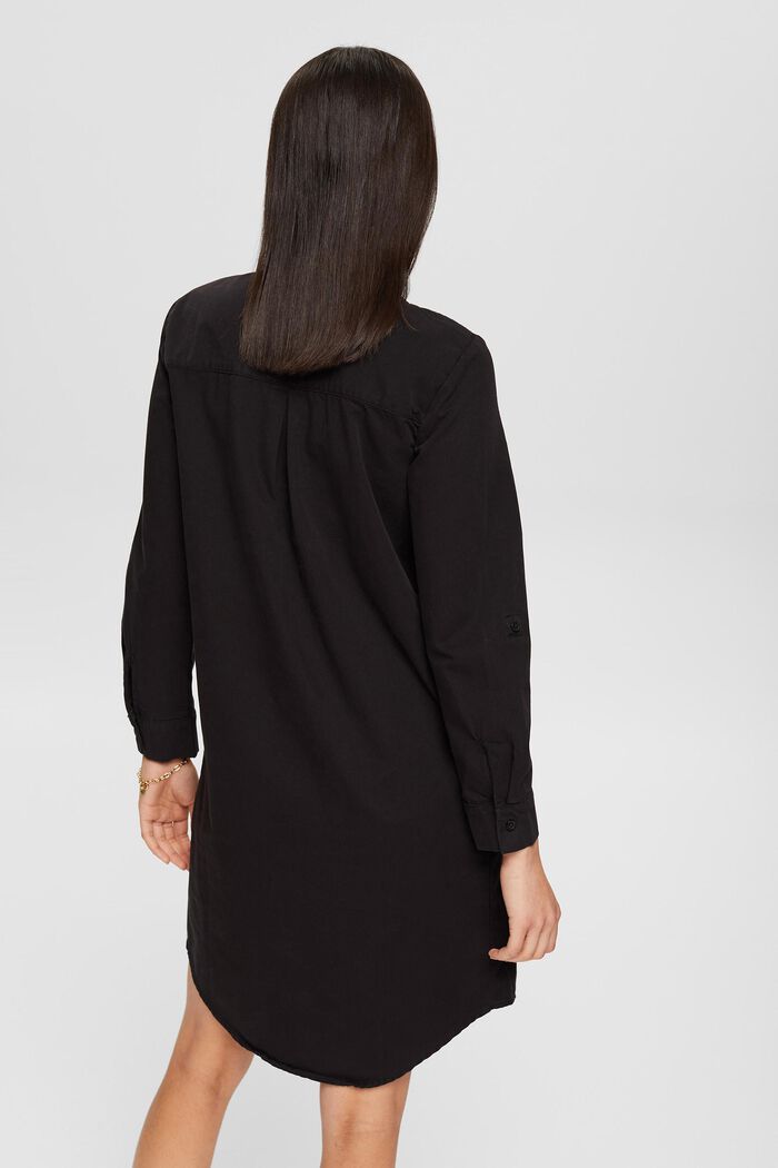 Vestido de lona en 100% algodón Pima, BLACK, detail image number 3