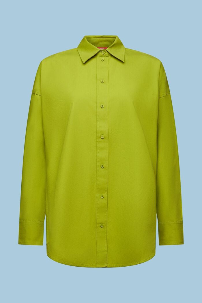 Camisa en popelina de algodón, LEAF GREEN, detail image number 6