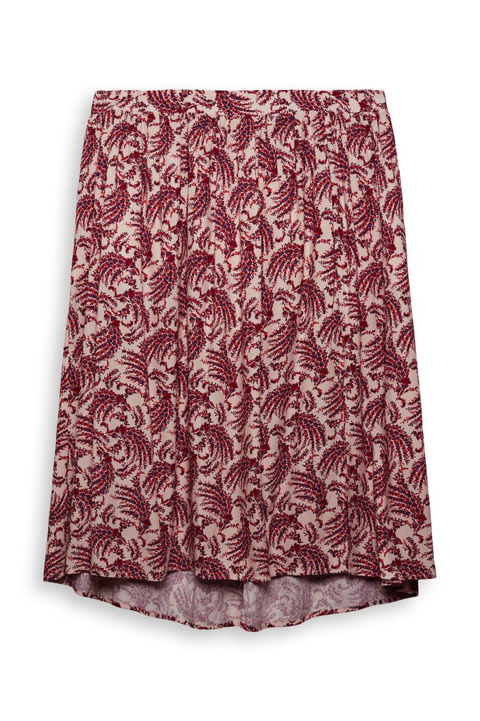 CURVY Falda midi de LENZING™ ECOVERO™ con diseño de flores, BEIGE, detail image number 0