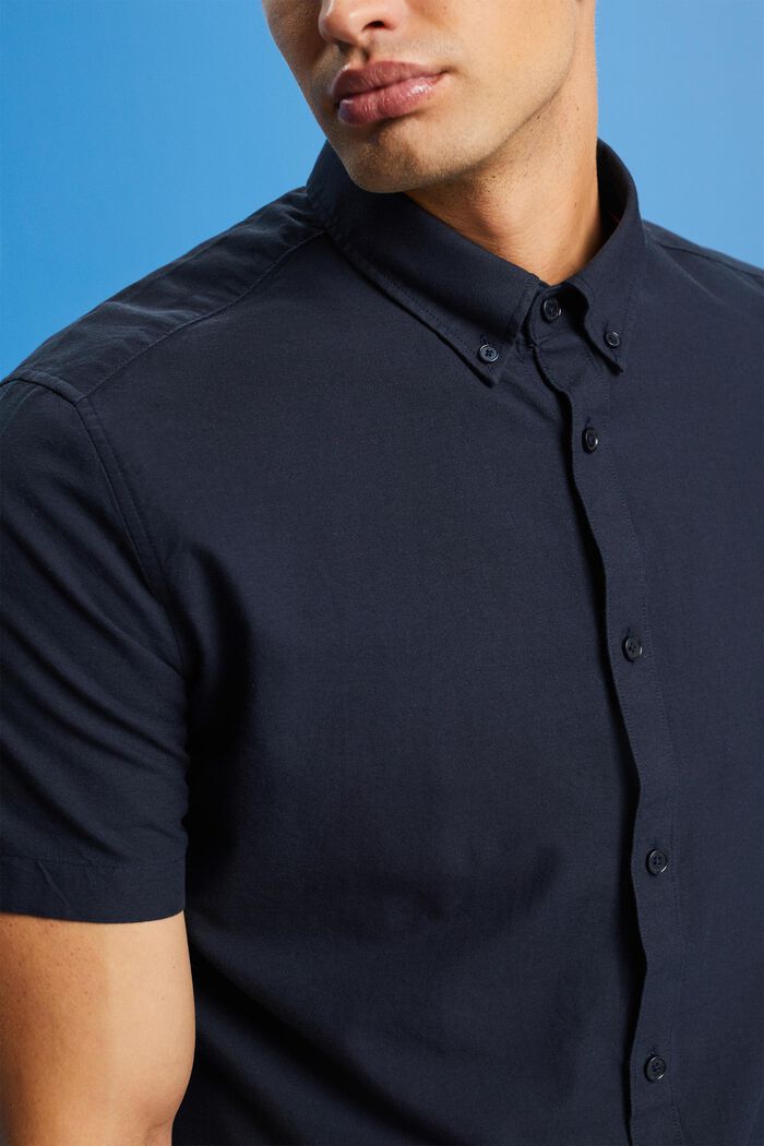 Camisa de algodón con cuello abotonado, NAVY, detail image number 2