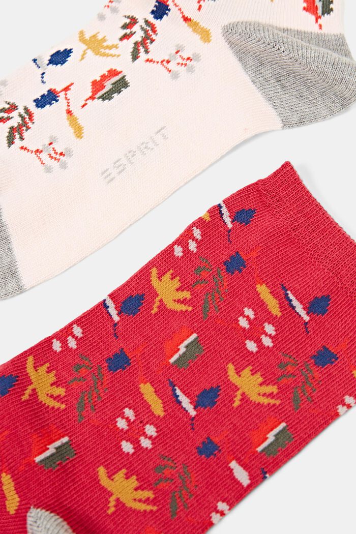 Pack de dos pares de calcetines en mezcla de algodón ecológico, ROSE/RED, detail image number 1