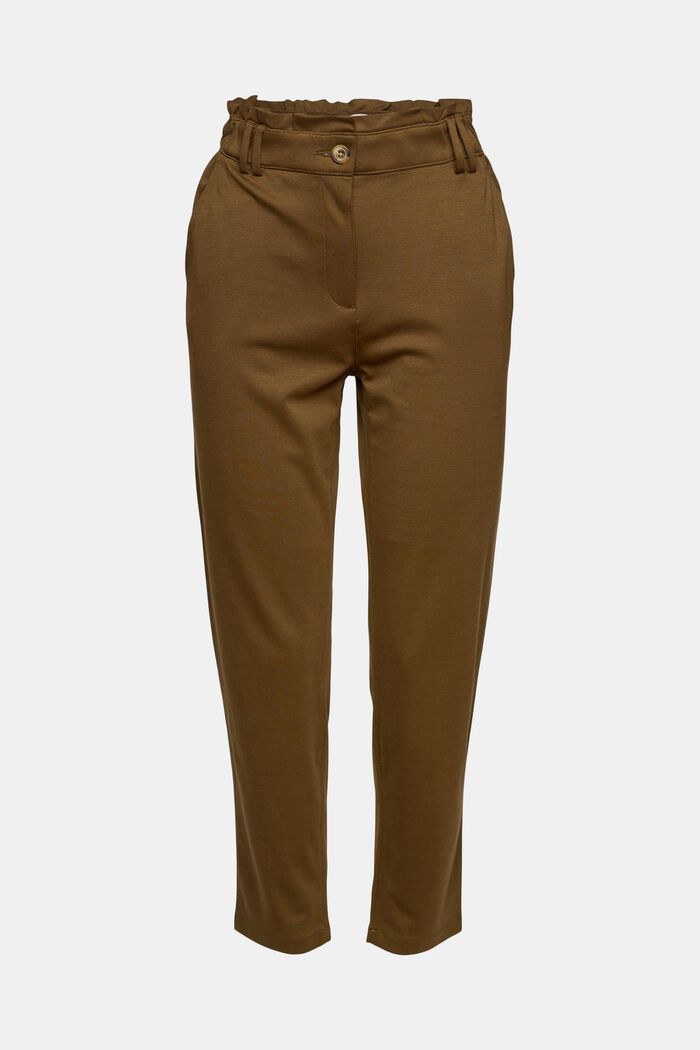 Pantalón de punto con cintura elástica, KHAKI GREEN, detail image number 7