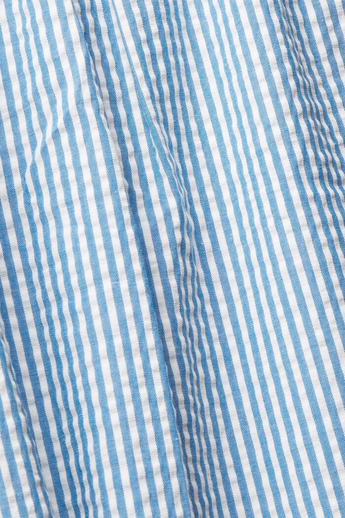 Blusa de manga corta con diseño de rayas verticales, BLUE, detail image number 4