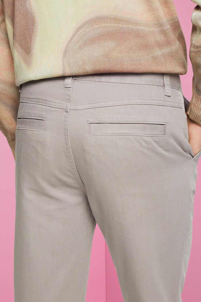 Pantalones holgados de corte tapered de algodón, LIGHT GREY, detail image number 4