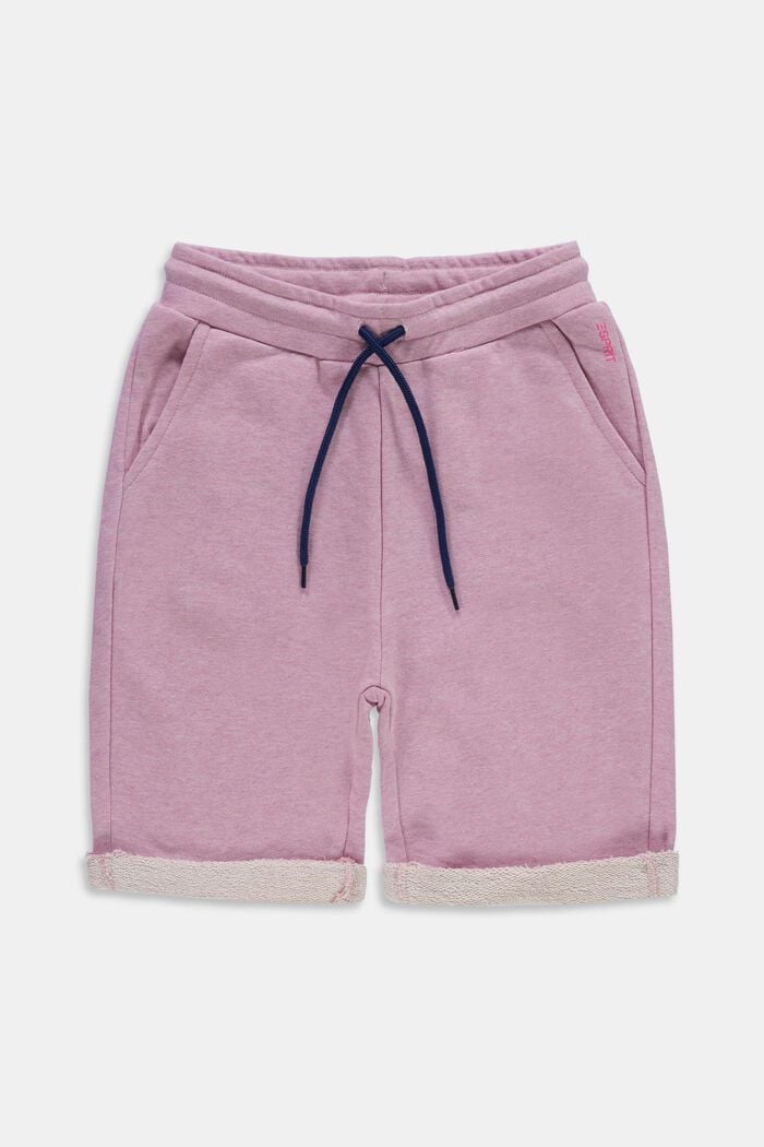 Pantalones cortos de felpa en algodón, LIGHT PINK, detail image number 0