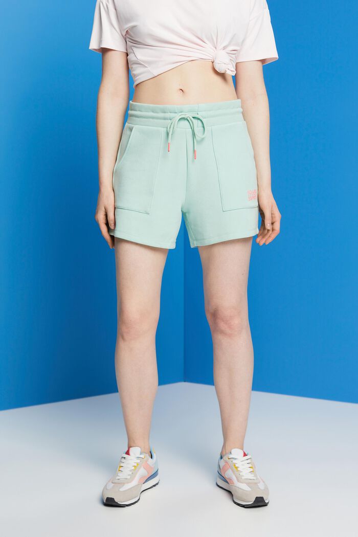 Reciclados: shorts deportivos de felpa, LIGHT AQUA GREEN, detail image number 0