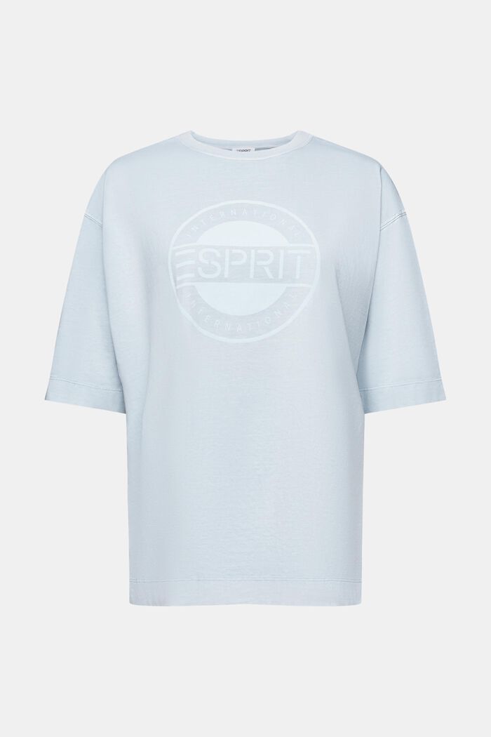 Camiseta en jersey de algodón con logotipo, LIGHT BLUE, detail image number 5