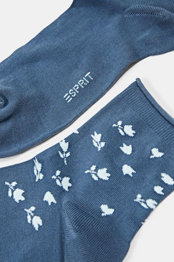 Pack de dos pares de calcetines cortos con diseño de flores, VENICE NIGHT, detail image number 1