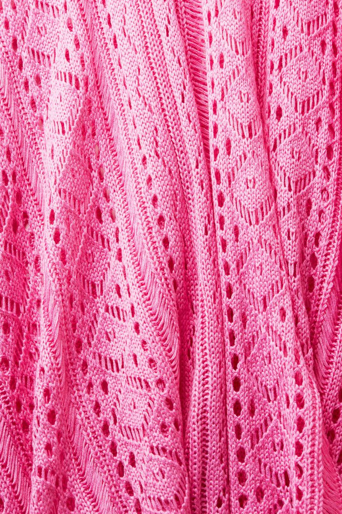 Poncho de croché con lazadas laterales, PINK, detail image number 5