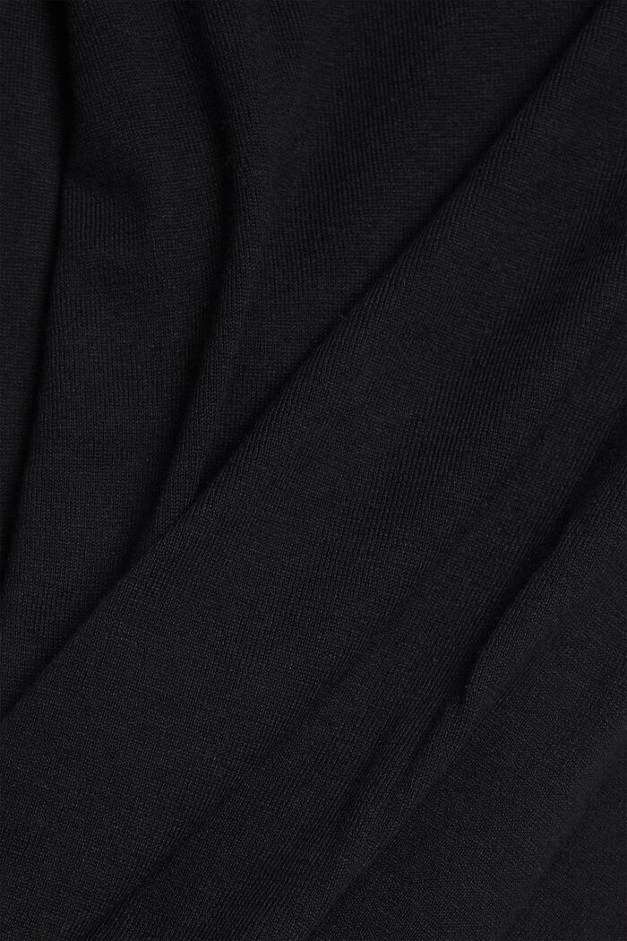 Jersey básico en mezcla de algodón ecológico, BLACK, detail image number 4