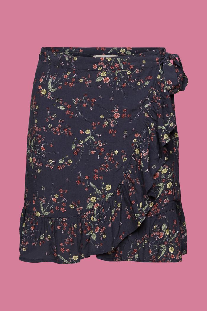 Minifalda fruncida, LENZING™ ECOVERO™, DARK BLUE, detail image number 6