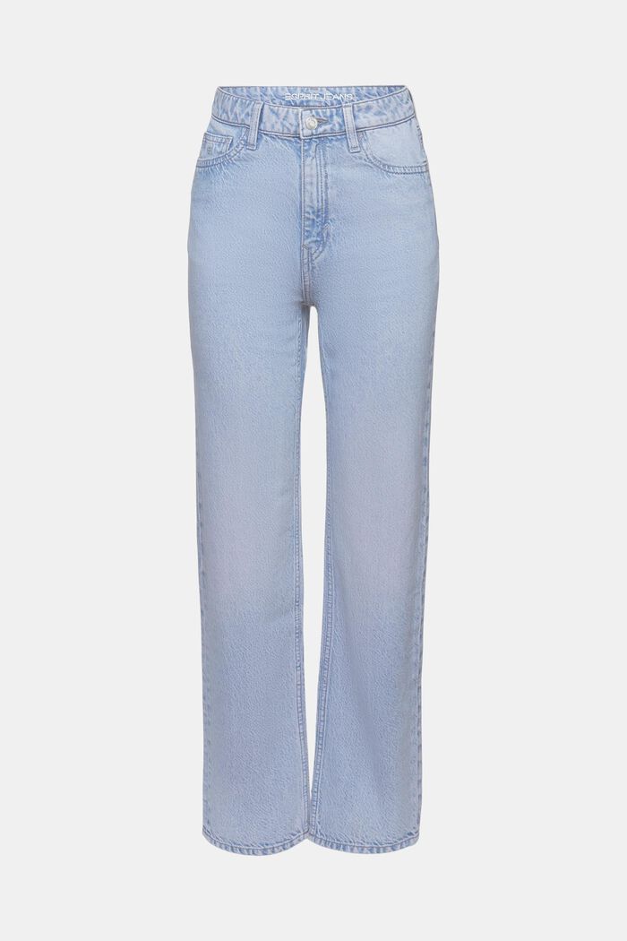 Jeans high-rise straight fit de estilo retro, BLUE LIGHT WASHED, detail image number 6