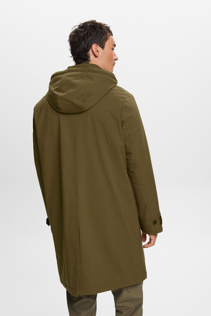 Reciclado: abrigo acolchado con capucha desmontable, DARK KHAKI, detail image number 3