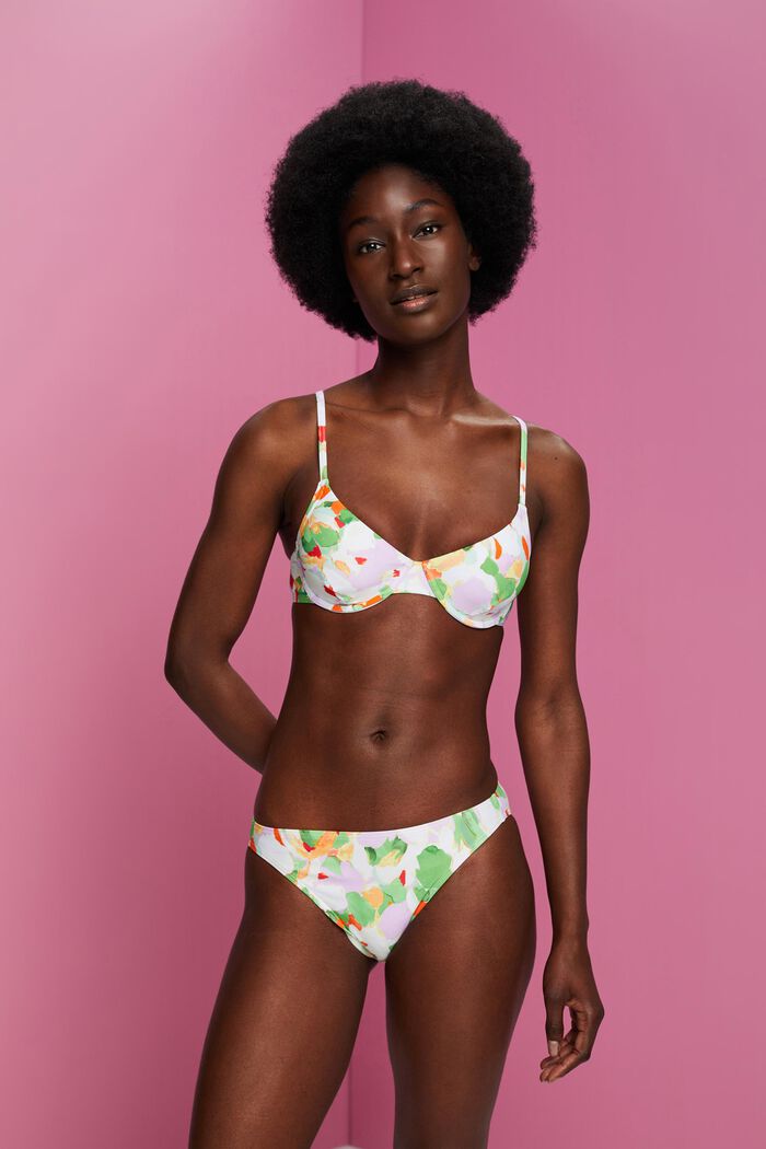 Top de bikini de aros de tejido reciclado, GREEN, detail image number 0