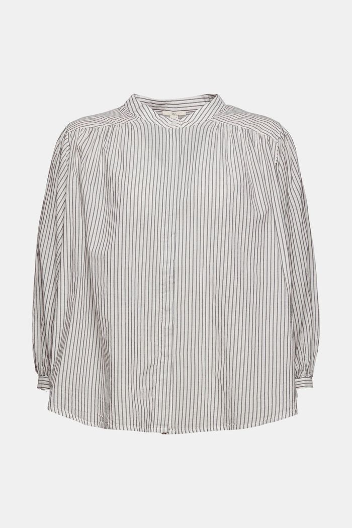 Blusa con mangas de tres cuartos, 100% algodón, OFF WHITE, overview
