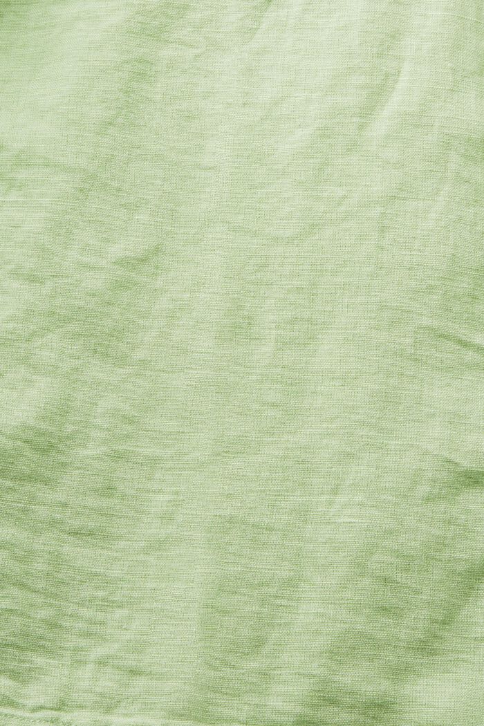 Blusa camisera de algodón y lino, LIGHT GREEN, detail image number 6